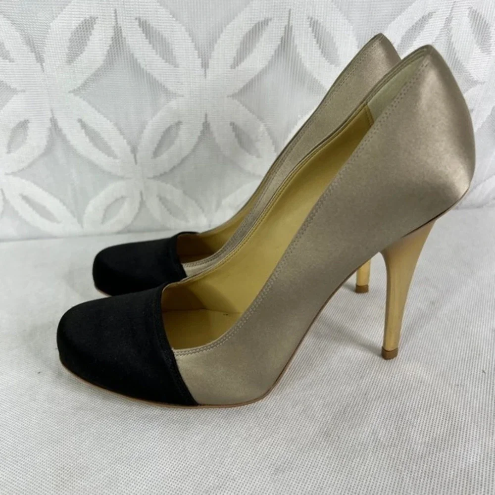Stella McCartney Two‎ Colors Satin Pumps Golden Metallic Size 9